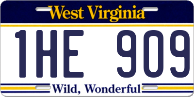 WV license plate 1HE909