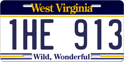 WV license plate 1HE913