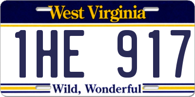 WV license plate 1HE917