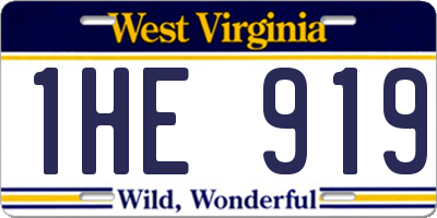 WV license plate 1HE919