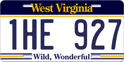 WV license plate 1HE927