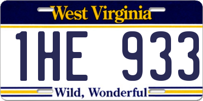 WV license plate 1HE933