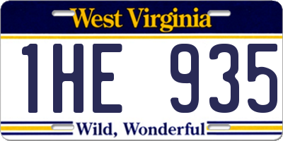 WV license plate 1HE935
