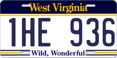 WV license plate 1HE936