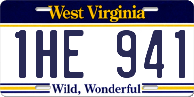 WV license plate 1HE941