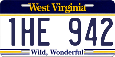 WV license plate 1HE942