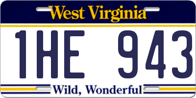 WV license plate 1HE943