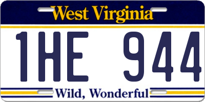 WV license plate 1HE944
