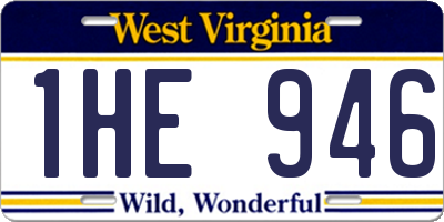 WV license plate 1HE946
