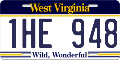 WV license plate 1HE948