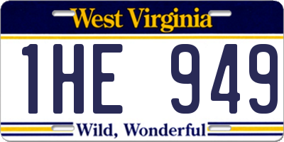 WV license plate 1HE949