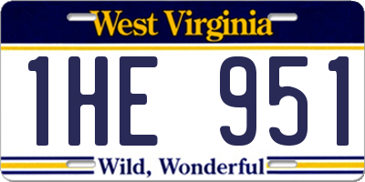 WV license plate 1HE951