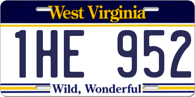 WV license plate 1HE952