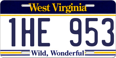 WV license plate 1HE953