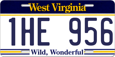 WV license plate 1HE956
