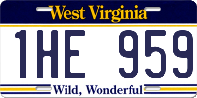 WV license plate 1HE959