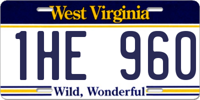 WV license plate 1HE960
