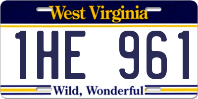 WV license plate 1HE961