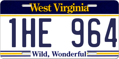 WV license plate 1HE964