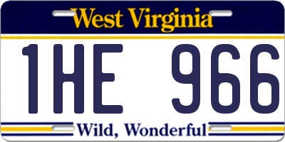 WV license plate 1HE966