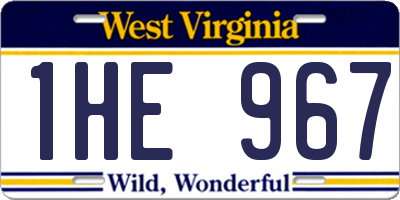 WV license plate 1HE967