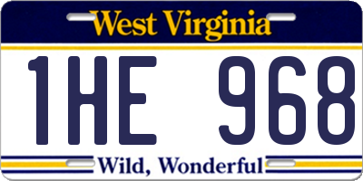 WV license plate 1HE968