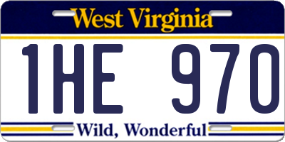 WV license plate 1HE970