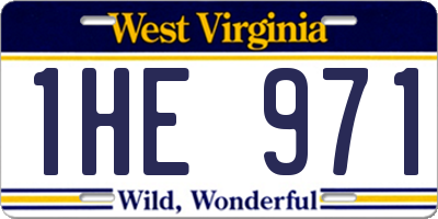 WV license plate 1HE971