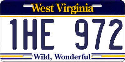 WV license plate 1HE972
