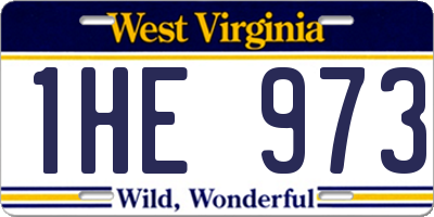 WV license plate 1HE973