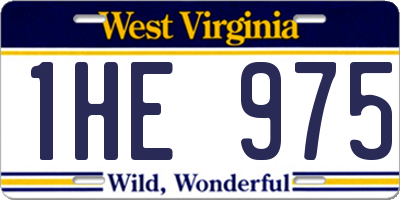 WV license plate 1HE975