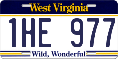 WV license plate 1HE977