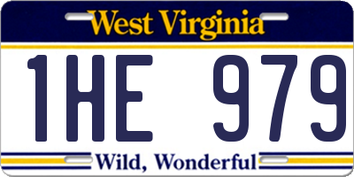 WV license plate 1HE979