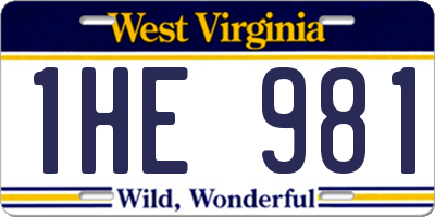 WV license plate 1HE981