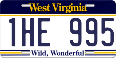 WV license plate 1HE995
