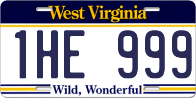 WV license plate 1HE999