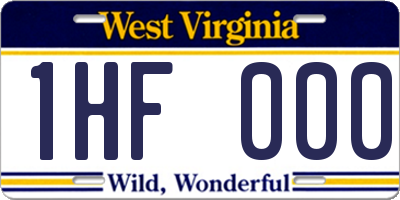 WV license plate 1HF000