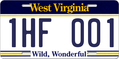WV license plate 1HF001