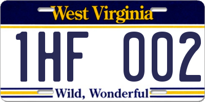 WV license plate 1HF002