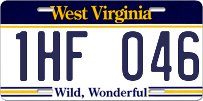 WV license plate 1HF046