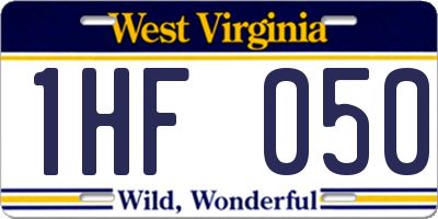 WV license plate 1HF050