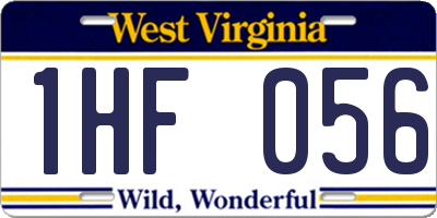 WV license plate 1HF056