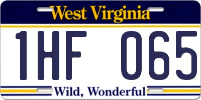 WV license plate 1HF065
