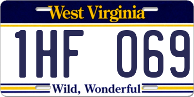 WV license plate 1HF069