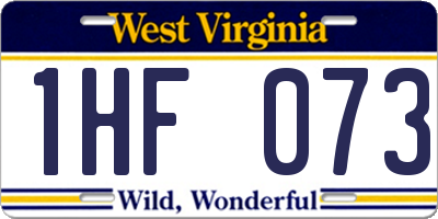 WV license plate 1HF073