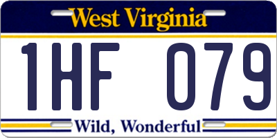 WV license plate 1HF079