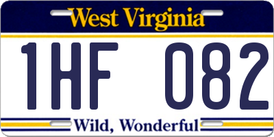 WV license plate 1HF082