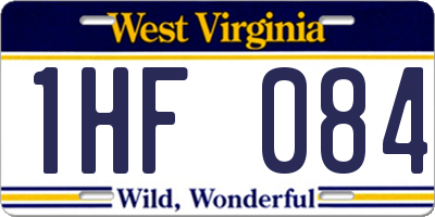 WV license plate 1HF084