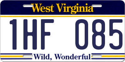WV license plate 1HF085