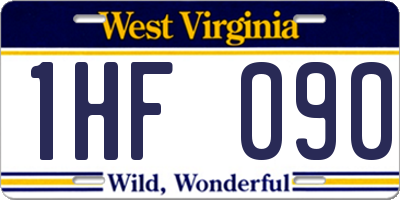 WV license plate 1HF090